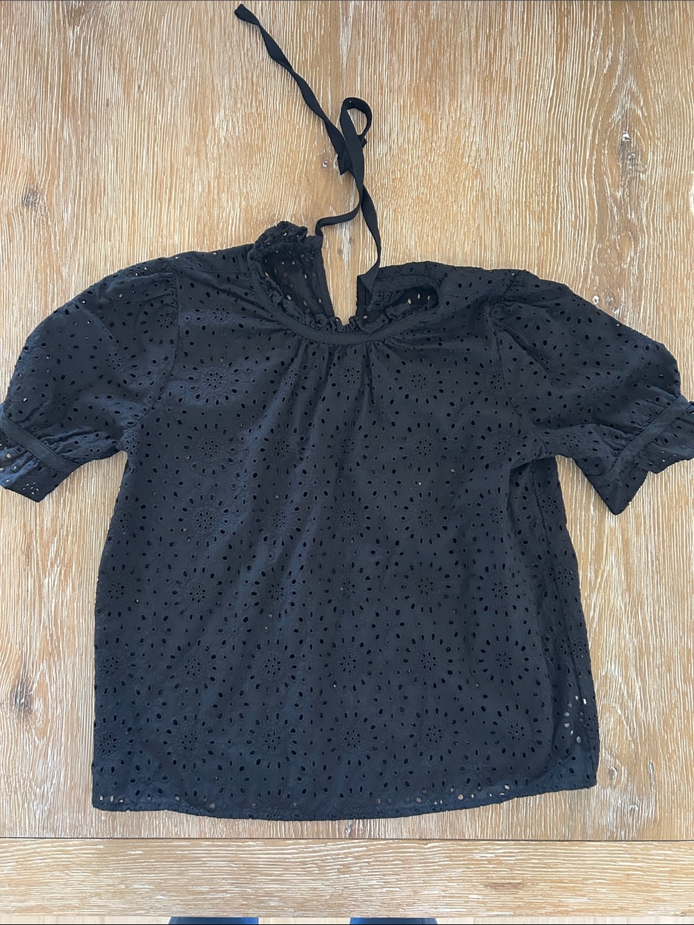 MADEWELL | Black Eyelet Tie-Back Women's Top